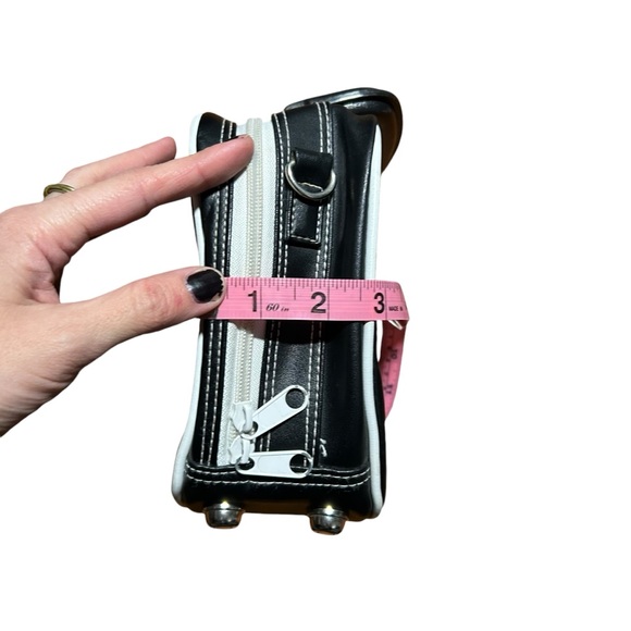 VINTAGE | Y2K “Whatever” Mini Pleather Bowling Bag w/ Detachable Crossbody Strap - Picture 14 of 16